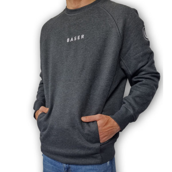 BASER Sweater Fleece zak met geborduurd tekst en logo